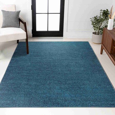 Jonathan Y Haze Solid Low-Pile Turquoise 8 ft. x 10 ft. Area Rug SEU100H-8