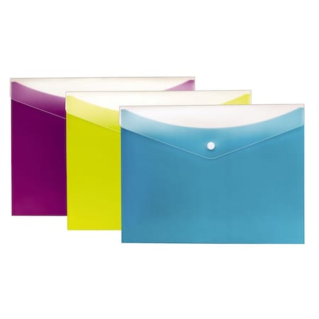 Pendaflex Dual Pocket Snap Poly Envelope, Letter Size, 3PK 95569