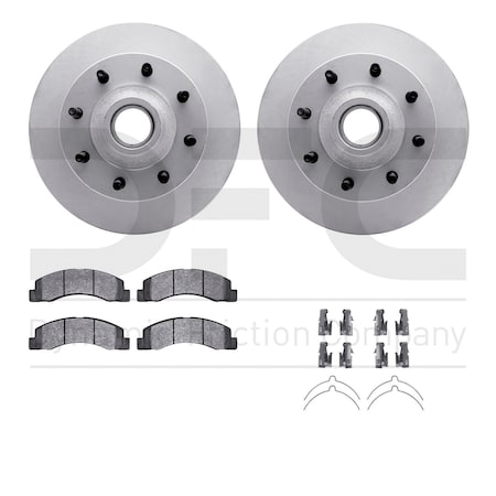 Dynamic Friction Co DFC GEOSPEC Coated Rotor- Heavy Duty Brake Pad includes Hardware 4412-54051