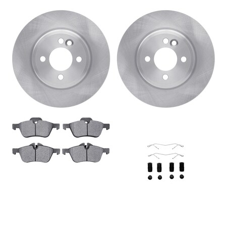 Dynamic Friction Co DFC Rotors with EURO 5000 Ceramic Brake Pads includes Hardware 6612-32001