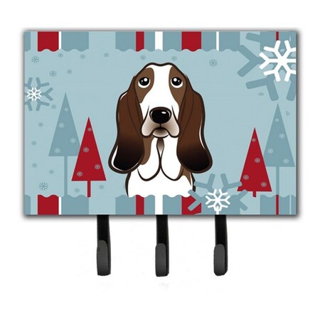 Carolines Treasures Winter Holiday Basset Hound Leash and Key Holder BB1739TH68