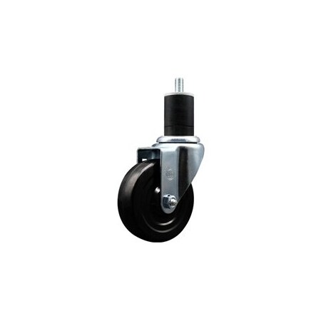 Service Caster 4'' Soft Rubber Wheel Swivel 1-3/4'' Expanding Stem Caster SCC-EX20S414-SRS-134