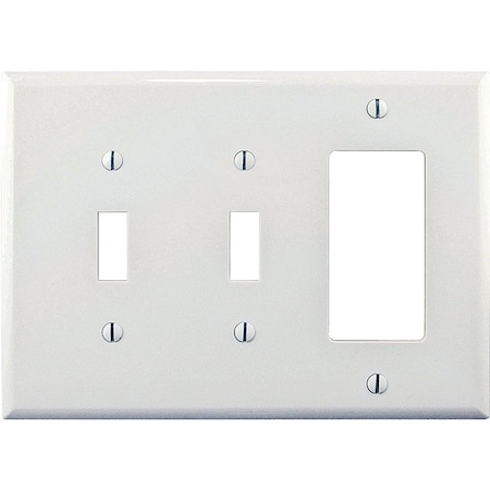 Eaton Wiring Devices Combination Wallplate, 4-7/8 in L, 6-3/4 in W, 3 -Gang, Polycarbonate, White PJ226W
