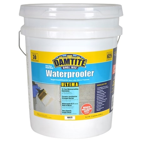 Damtite 3565 Ultima Waterproofer, White, Liquid, 5 gal 03565