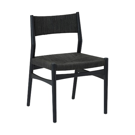 Homeroots Five Piece Black Round Dining Set with Four Chairs 571724