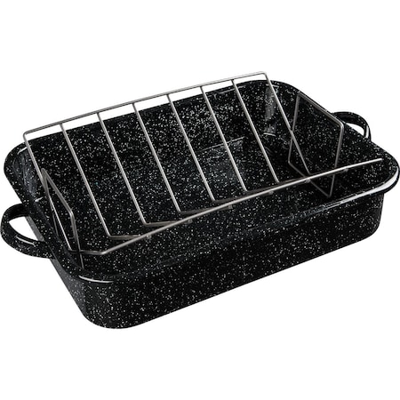 Graniteware Open Rectangular Roaster with V-Rack 319866