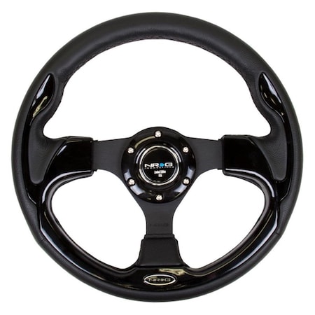 Nrg Reinforced Steering Wheel, Black with Gloss Black Trim - 320 mm RST-001BK