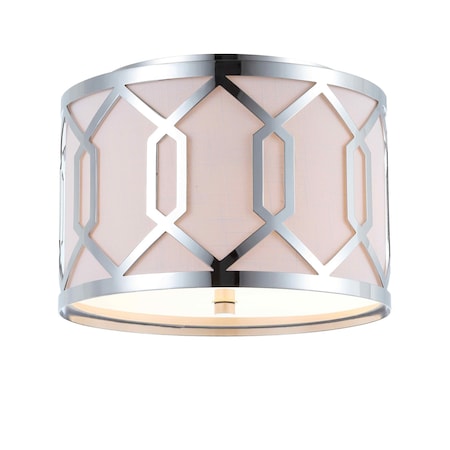 Jonathan Y Hex 2-Light 12.5" Metal LED Flush Mount, Chrome JYL3501B