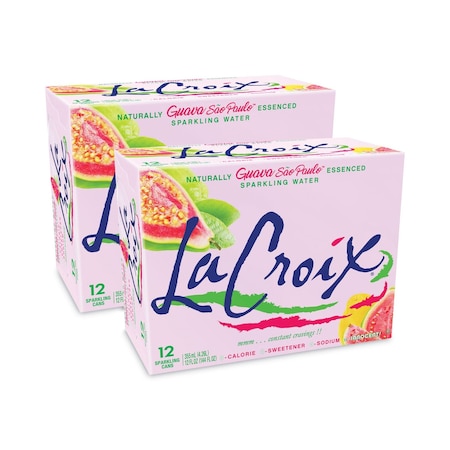 Lacroix Sparkling Water, Guava Sao Paulo, 12 oz Can, 24PK NAV40113
