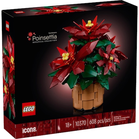 Lego Botanicals Poinsettia Plant Building Set Multicolored 608 pc 10370