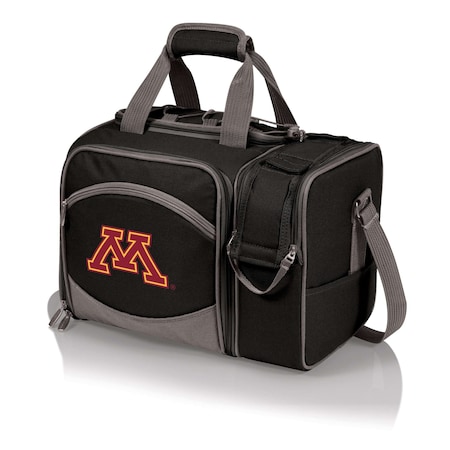 Picnic Time Family Of Brands NCAA Minnesota Golden Gophers Malibu Cooler Picnic BasketBlack with Gray Accents 508-23-175-364-0