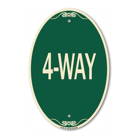 Signmission 4-Way, 12 Inch X 18 Inch Architectural Oval, Heavy Gauge Aluminum A-OV-G-1218-24374