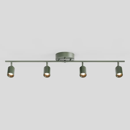 Vidalite Shura Dark Olive 4-Light Track Light with Rotatable Heads, Integrated LED, 3000k, 2240 Lumen CE1059866