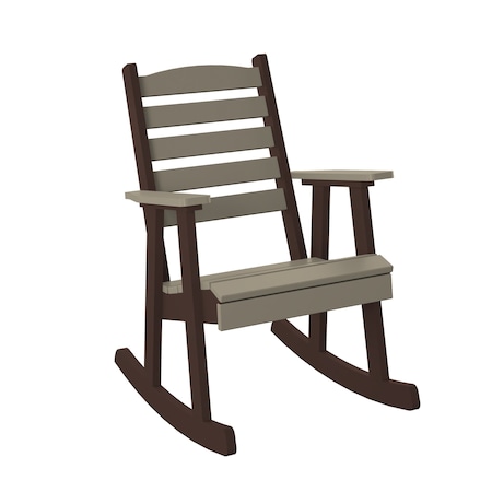 Polybird SLAT BACK ROCKING CHAIR. WEATHERWOOD AND TUDOR BROWN POLYBIRD P77