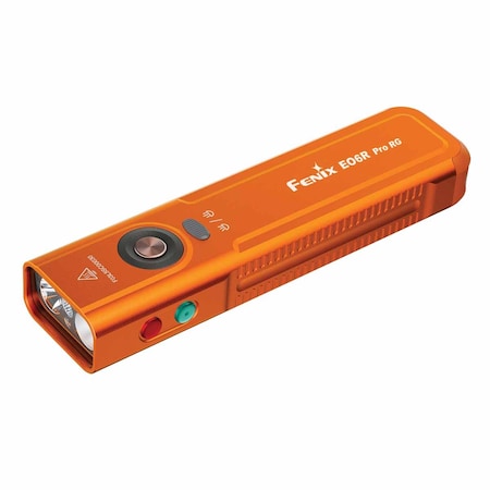 Fenix Lighting Fenix E06R PRO RG Rechargable Flat Flashlight, LED, Red LED, Grn Laser, Lith. Ion, 1600lm, Orange E06R PRO RG Orange