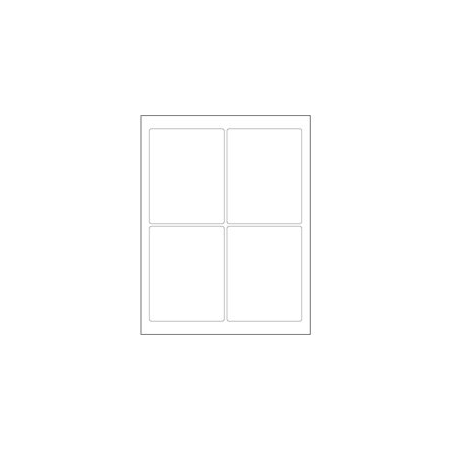 Bubblefast 3 3/4 x 4 3/4'' White Rectangle Laser Labels-4 Labels per Sheet BFLL167