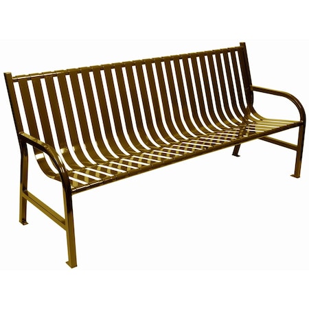 Witt Industries Outdoor, Slatted Metal Bench, Brown M6-BCH-BN