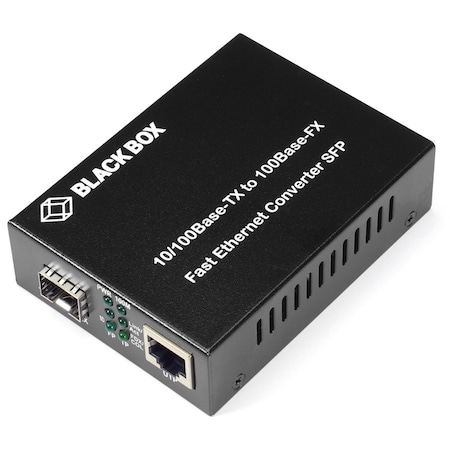 Black Box Black Box Media Converter, Ethernet to Singlemode Fiber SFP, 10/100 Mbps LHC210A