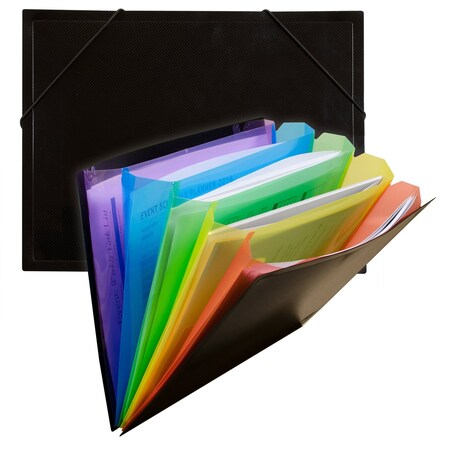 C-Line Products Rainbow Document Sorter, Black/Multicolor 59011