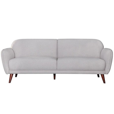 Homeroots Light Gray Fabric Finish Sofa with Solid Wood Ash Fluted Legs 374032