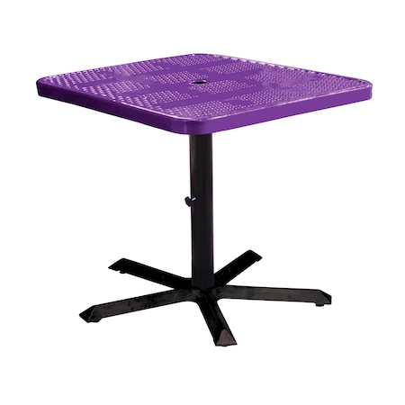 Leisure Craft 36" Square Perforated Pedestal Table, Portable, 30"H, Purple SQ36TAB30-PURPLE
