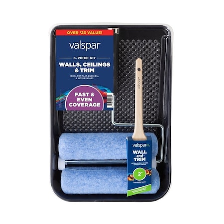 Valspar Wall, Ceilings and Trim Paint Roller Kit, Smooth, Wall and Ceilings Surface, Polyester, 6 -Piece 889905960