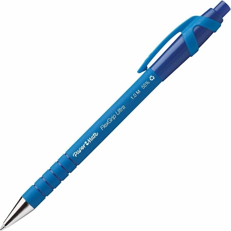 Sanford Paper Mate, FLEXGRIP ULTRA RETRACTABLE BALLPOINT PEN, MEDIUM 1MM, BLUE INK/BARREL, DOZEN 9510131