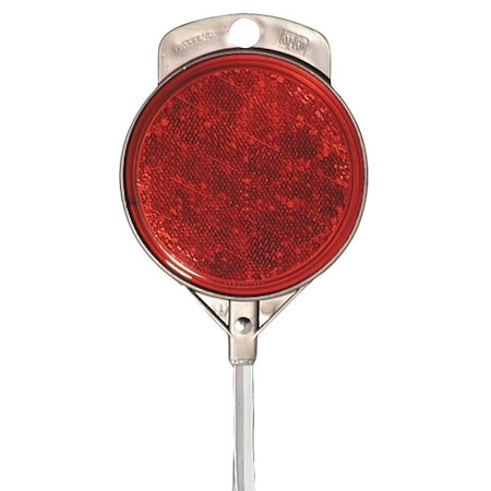 Hy-Ko Driveway Marker, Aluminum Post, Red Reflector DM100R48