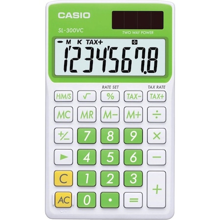 Casio Solar Wallet Calculator with 8-Digit Display (Green) SL300VCGNSIH