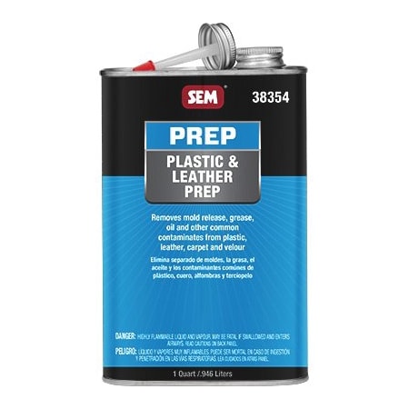 Sem Prep Plastic and Leather Prep, 1 quart Can, Clear, Liquid, 744.9 g/L VOC 38354