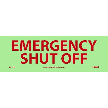 Nmc Emergency Shut Off Sign, GL145P GL145P