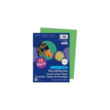 Sunworks Paper, Construction, 9" x 12", Green, 50PK 9603