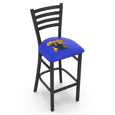 Holland Bar Stool Co 30" Blk Wrinkle Kentucky "Wildcat" Stationary Bar Stool, Ladder Back L00430UKYCat