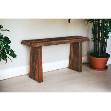 Homeroots 60" Dark Brown Solid Wood Frame Console Table 521956