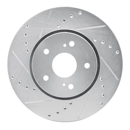 Dynamic Friction Co DFC Brake Rotor - Drilled and Slotted - Silver 631-01007L
