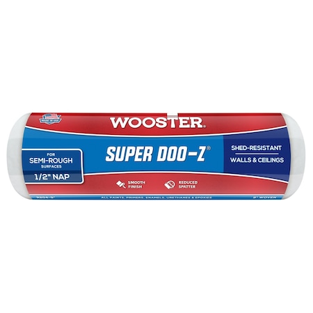 Wooster R204 9 in. Super Doo-Z 0.5 in. Nap Roller Cover- Semi-Rough 71497607096