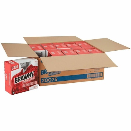 Brawny Tall Dispenser Premium All-Purpose DRC Wipers, 1-Ply, 9.25 x 16, Unscented, White, 110 Wipers, 10PK 20075
