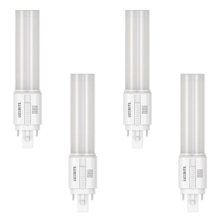 Luxrite Quad Style LED Light Bulb, G24Q 4-Pin Bulb Base, Type A+B CFL Replacement, Ballast, 4PK LR24568