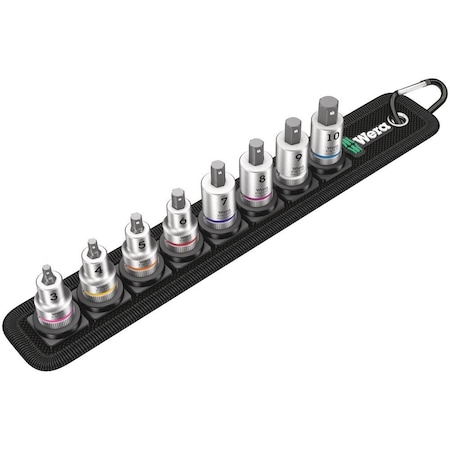 Wera Belt B 2 Zyklop In-Hex-Plus bit socket set with holding function, 3/8 in drive, 8 pieces 5003971001