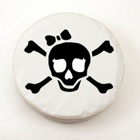 Holland Bar Stool Co 28" x 8" Pirate Girl (Black on White) Tire Cover TCIPirGrlBWT