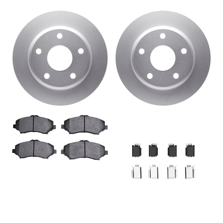 Dynamic Friction Co DFC GEOSPEC Coated Rotor- Heavy Duty Brake Pad includes Hardware 4412-40017