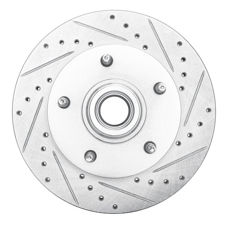 Dynamic Friction Co DFC Brake Rotor - Drilled and Slotted - Silver 631-54129R