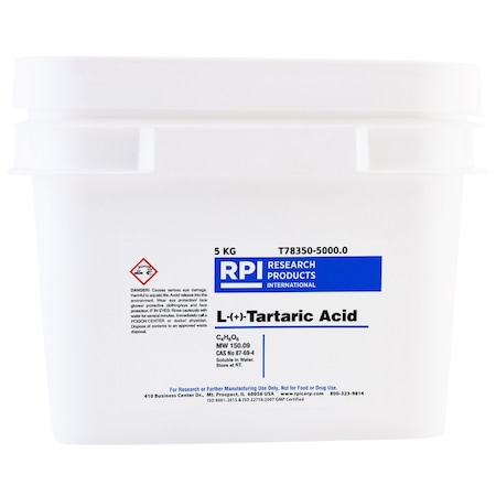 Rpi L-+-Tartaric Acid 2R, 3R-+-Tartaric acid/ L- Threaric acid, 5 Kilograms T78350-5000.0