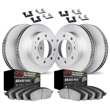 Dynamic Friction Co DFC GEOSPEC Coated Rotor- Heavy Duty Brake Pad includes Hardware 4414-54030