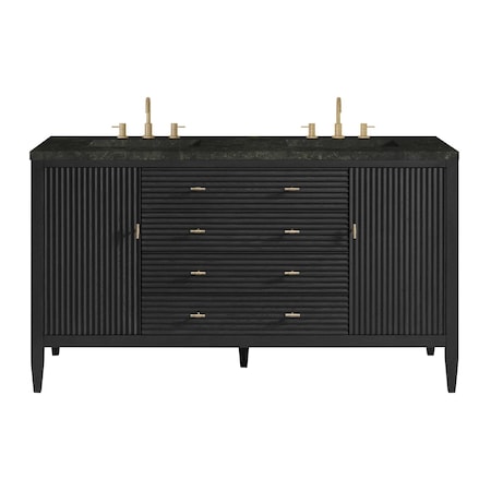 James Martin Vanities Myrrin 60" Double Vanity, Carbon Oak, w/ 3 CM Phantome Eclos Top 485-V60D-CBO-3PHT