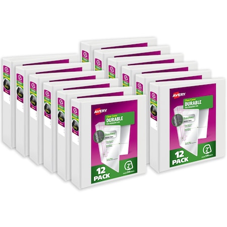 Avery Binder, White Durable View 3 Ring, PK12 17578