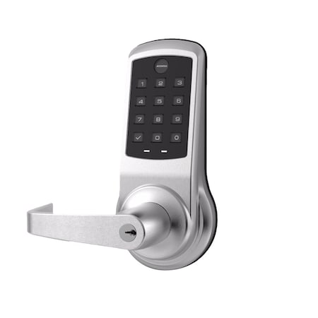 Yale Grade 1 NexTouch 3 Cyl Lock with Pushbutton Keypad, Schlage C Keyway, Augusta Lever, Satin Chrome AU-NTB613-NR 626 2803-53L