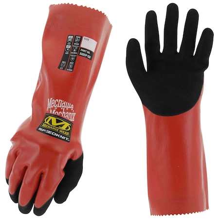 Mechanix Wear S2EP02 Chemical Resistant Gloves, HPPE, 15 in L, 1 in, Red, 9, 1 PR S2EP-02-009