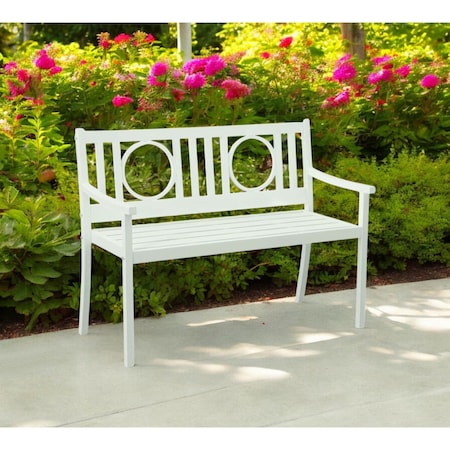 Homeroots 45" White Metal Garden Patio Bench 611610