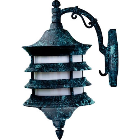 Intense Powder Coated Cast Aluminum Wall Light Fixture, Verde Green - 18.50 x 9.25 x 12.81 in. IN2944778